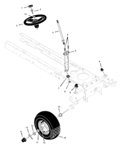 Steering Assembly Diagram and Parts List for 425605X692A 2001 Briggs and Stratton Lawn Tractor